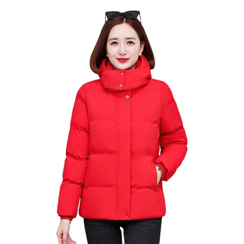 Fall Winter Hooded Cotton-padded Clothes For Plus Size Women