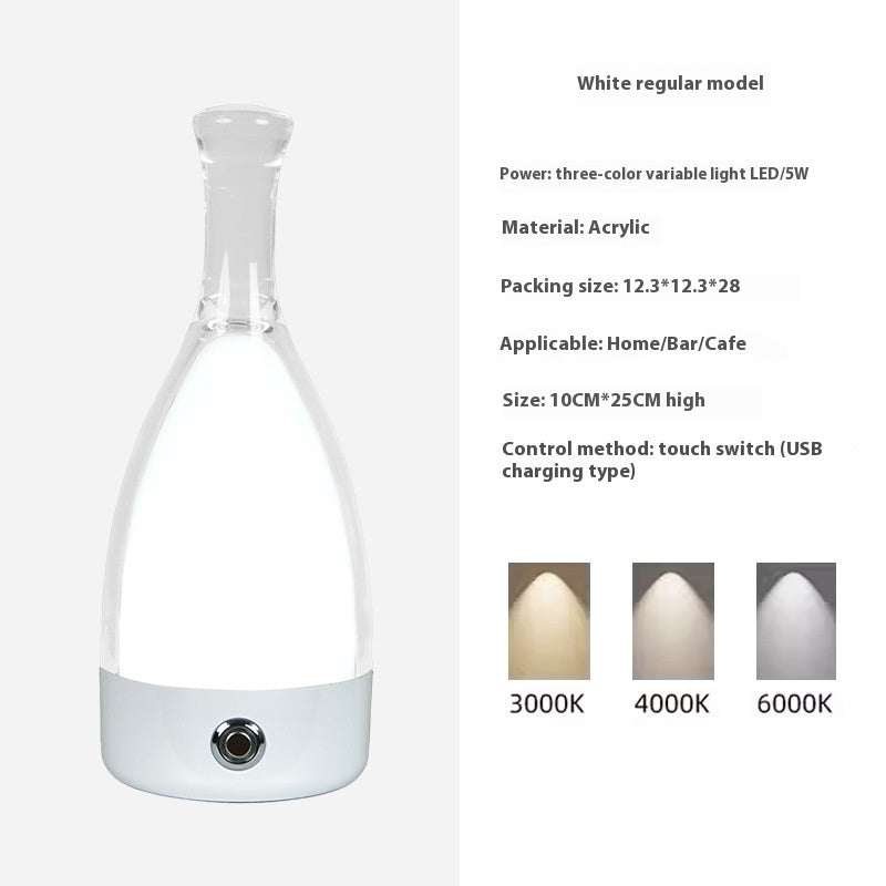 Portable Wine Bottle Charging Lamp Leather Led Touch Dimming Atmosphere Small Night Lamp
