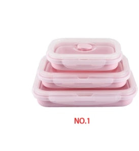 Creative Silicone Foldable Lunch Box 3-piece Set