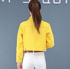 Fashion Simple Solid Color Short Denim Jacket
