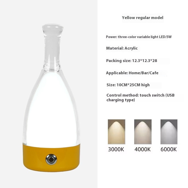 Portable Wine Bottle Charging Lamp Leather Led Touch Dimming Atmosphere Small Night Lamp