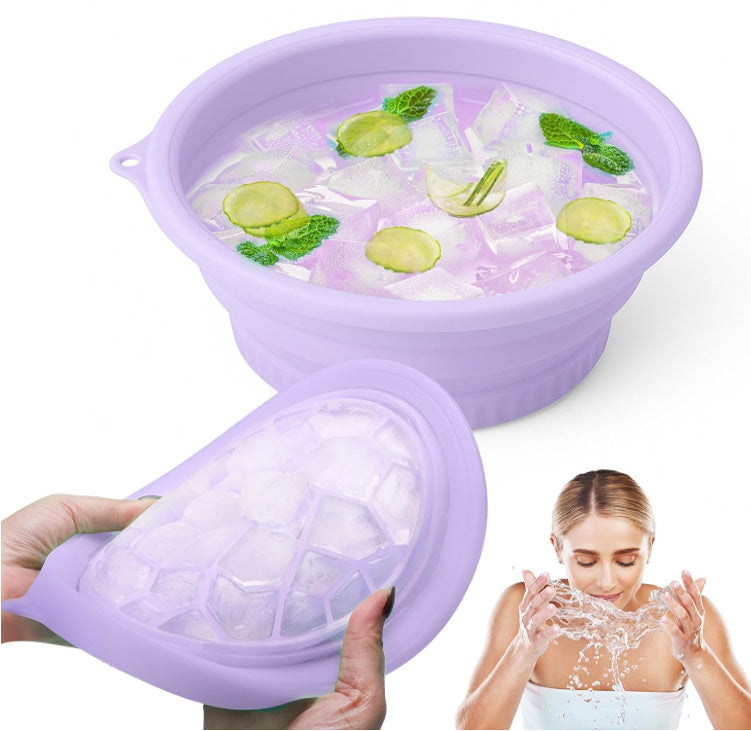 Foldable Portable Ice Cube Mold Ice Baby Home Travel Silicone Basin