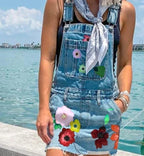 Ladies Slim Suspender Half Body Denim Suspender Skirt