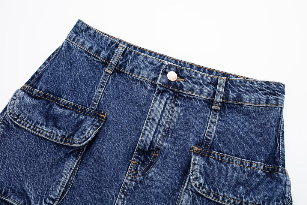 Women's Fashion Work Section Denim Half Skirt