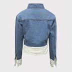 Lace Stitching Fashion Denim Jacket