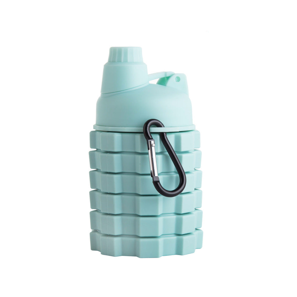 Sports Fitness Portable Silicone Foldable Retractable Mountaineering Cycling Water Bottle