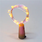 Red wine cork string 2 meters 20 colorful lights