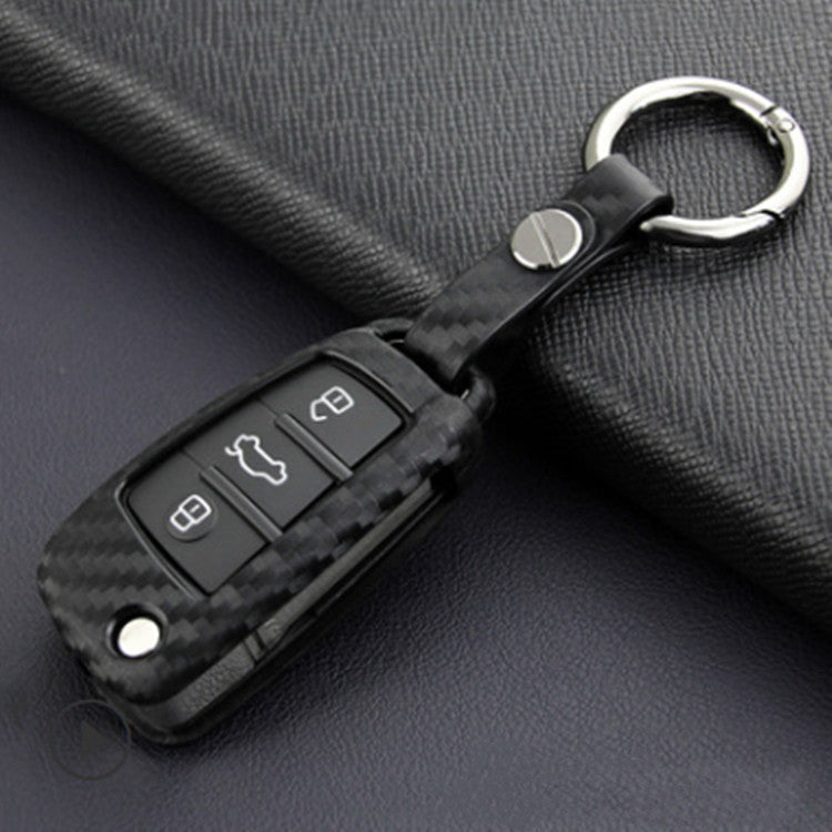 Carbon Fiber Silicone Foldable Remote Control Key Case