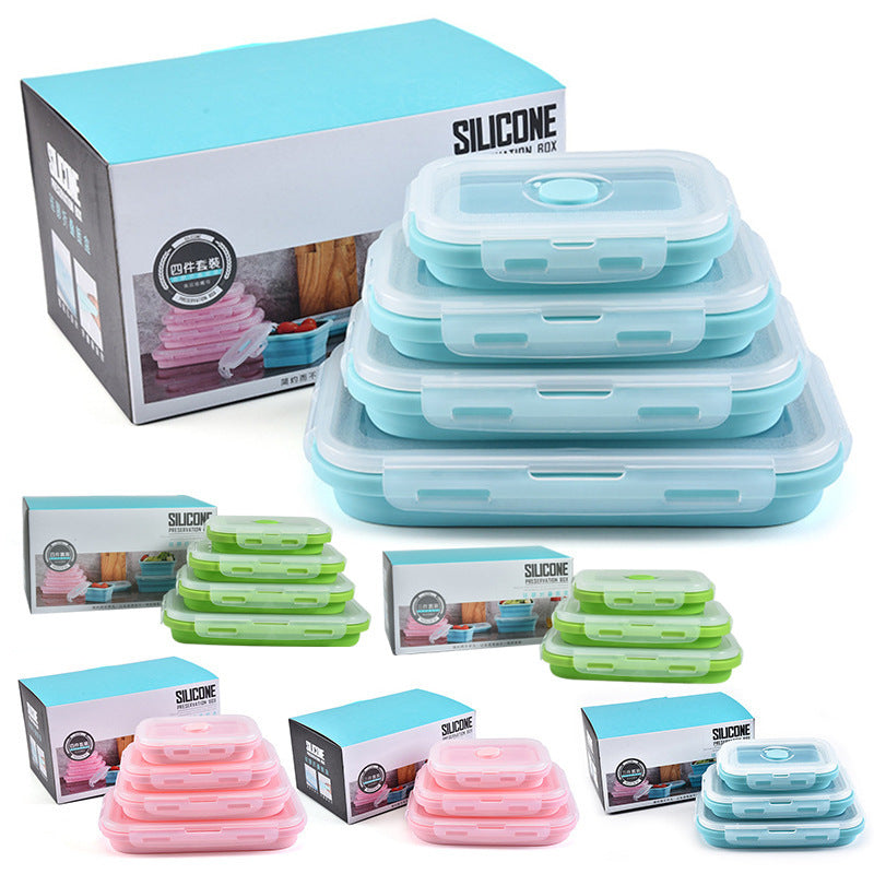 Creative Silicone Foldable Lunch Box 3-piece Set