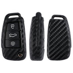 Carbon Fiber Silicone Foldable Remote Control Key Case