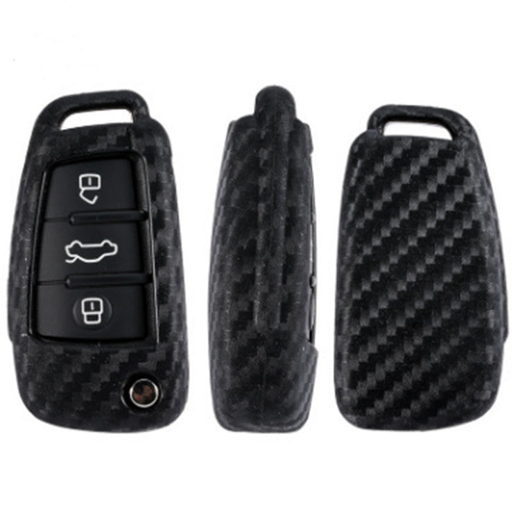 Carbon Fiber Silicone Foldable Remote Control Key Case