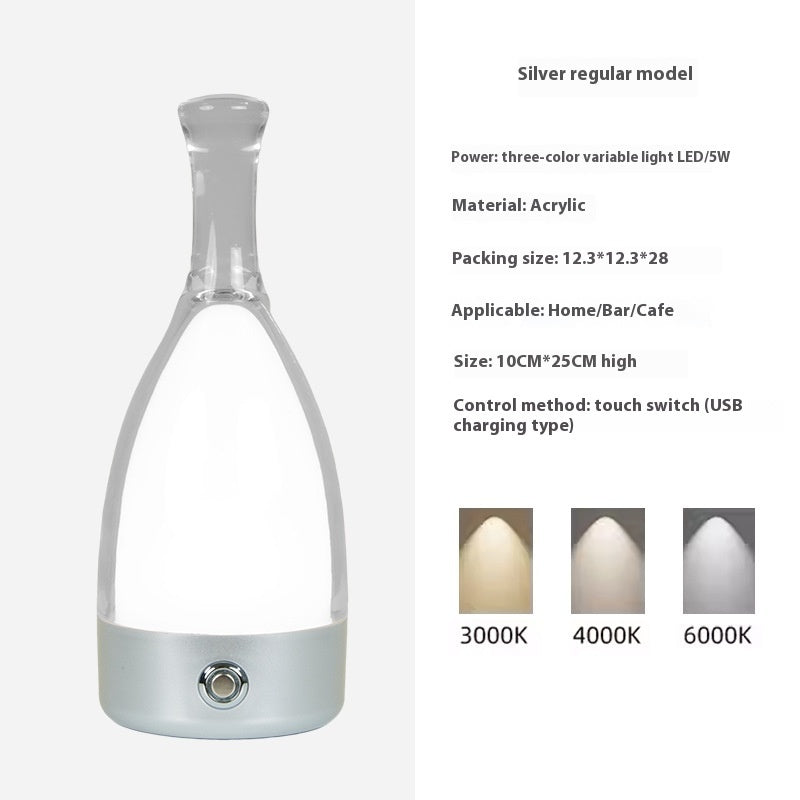 Portable Wine Bottle Charging Lamp Leather Led Touch Dimming Atmosphere Small Night Lamp