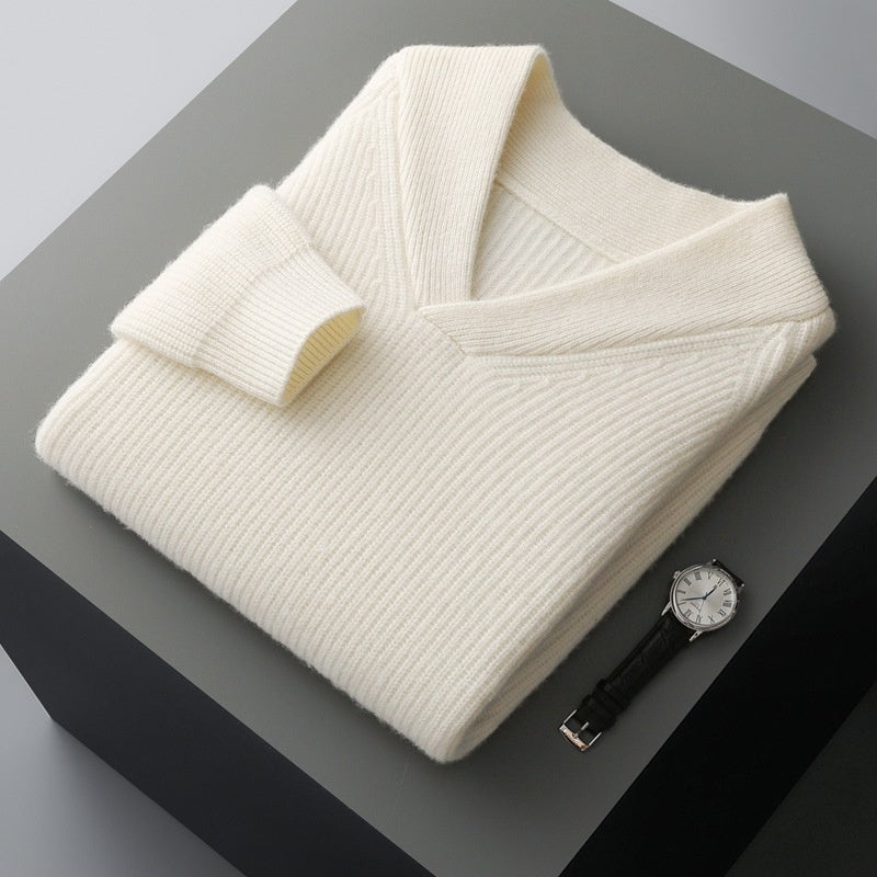 Men's Knitted Bottoming Shirt Pullover Long Sleeve Sweater Loose Casual