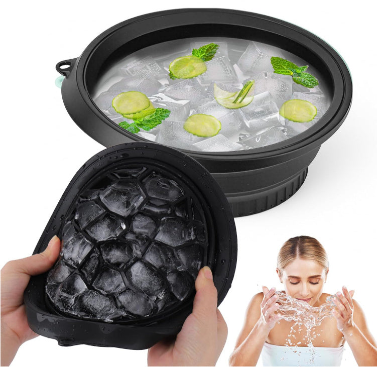 Foldable Portable Ice Cube Mold Ice Baby Home Travel Silicone Basin