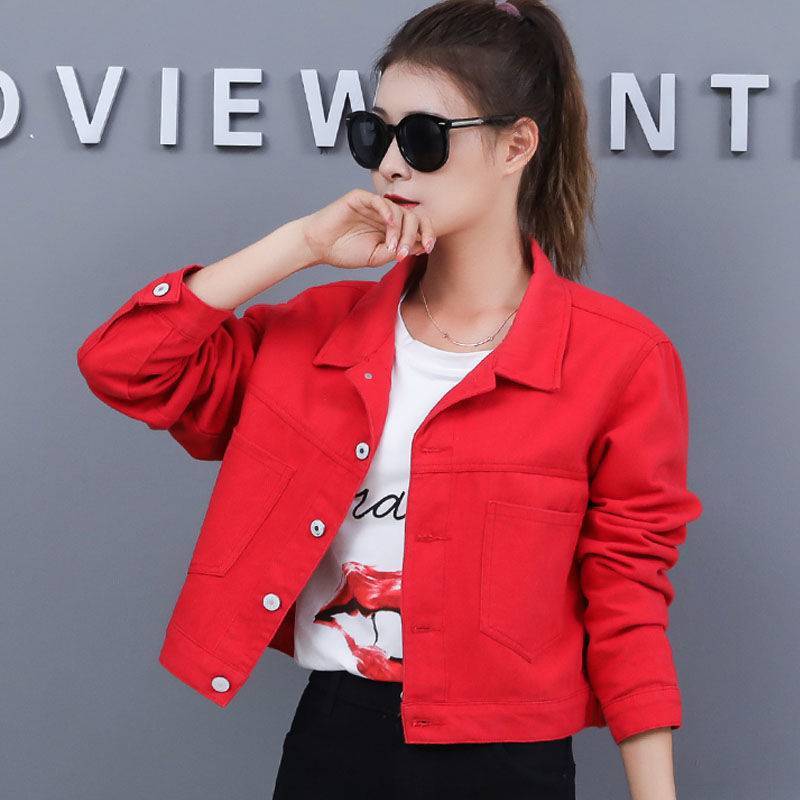 Fashion Simple Solid Color Short Denim Jacket