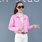 Fashion Simple Solid Color Short Denim Jacket