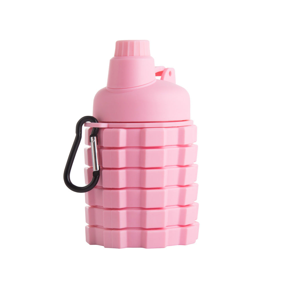 Sports Fitness Portable Silicone Foldable Retractable Mountaineering Cycling Water Bottle