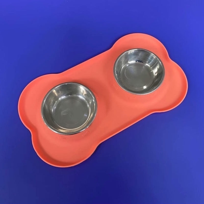 Silicone Pet Bowl Roll Edge Anti Spill Portable And Foldable
