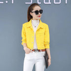 Fashion Simple Solid Color Short Denim Jacket