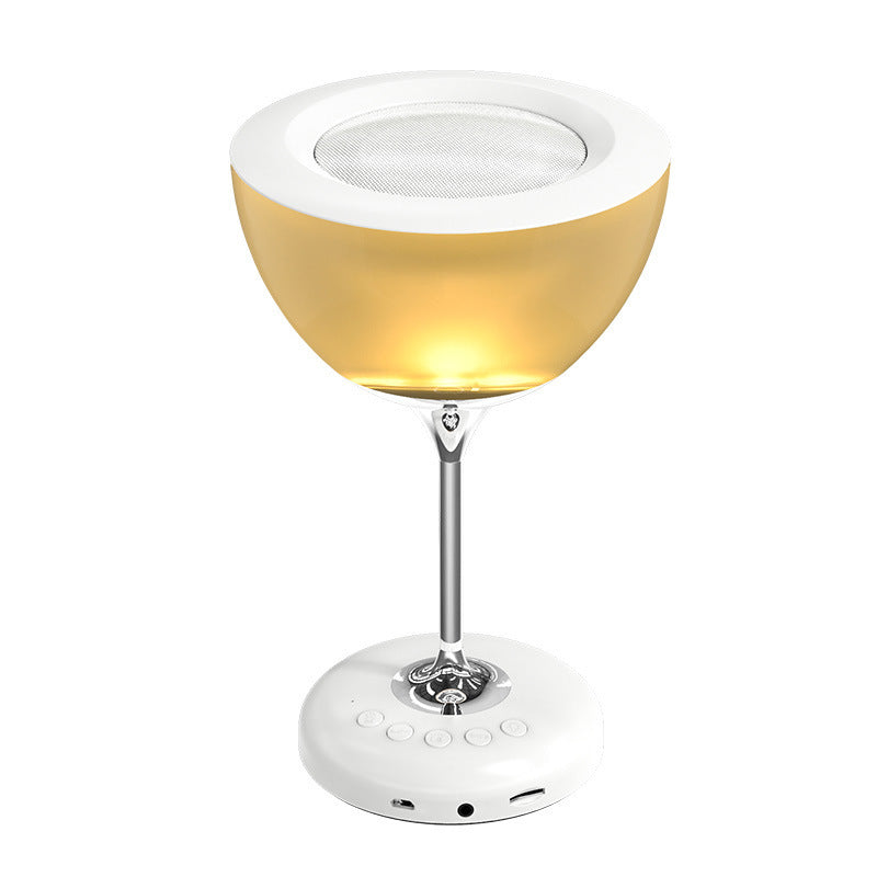 Creative Wine Glass LED Lamp RGB Colorful Night Light Home Decor Table Lamp Portable Atmosphere Light Bluetooth Music Speaker