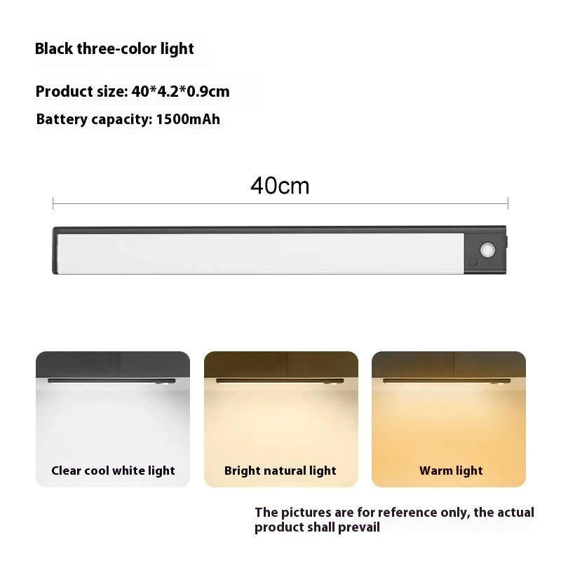 Stair Magnetic Three-color Wireless Led Smart Rechargeable Wardrobe Wine Closet Light Bar