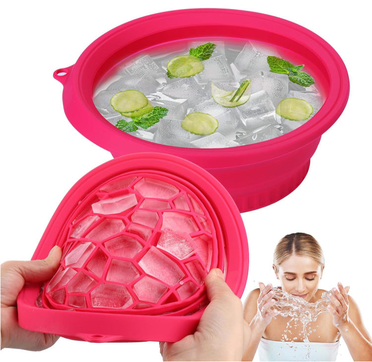 Foldable Portable Ice Cube Mold Ice Baby Home Travel Silicone Basin