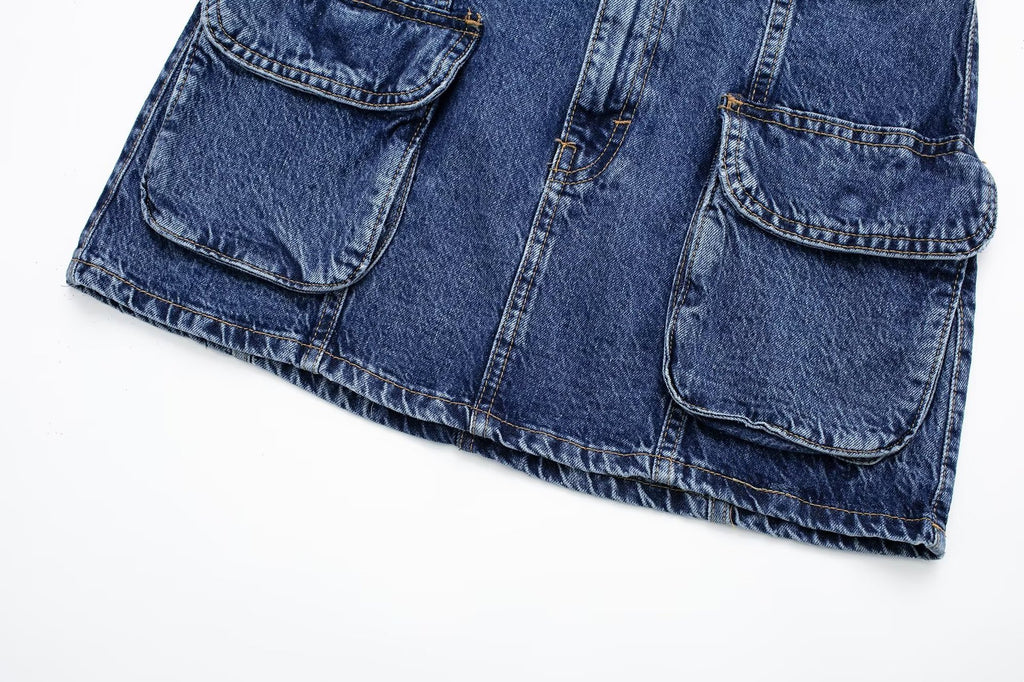 Women's Fashion Work Section Denim Half Skirt