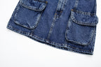 Women's Fashion Work Section Denim Half Skirt