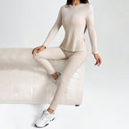 2 Piece Lounge Sets For Women Casual Pajamas Fall Fashion Outfits Long Sleeve Ribbed Knit Sweatsuits