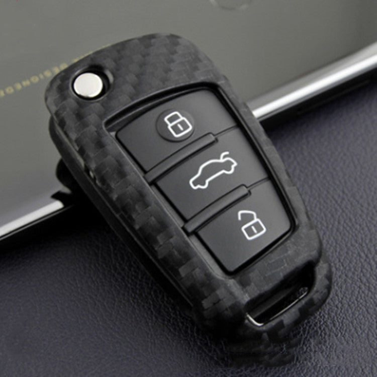 Carbon Fiber Silicone Foldable Remote Control Key Case