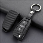 Carbon Fiber Silicone Foldable Remote Control Key Case