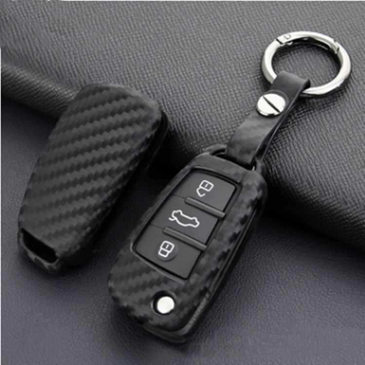 Carbon Fiber Silicone Foldable Remote Control Key Case