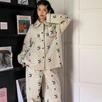 Panda Printing Long-sleeved Pajamas For Women