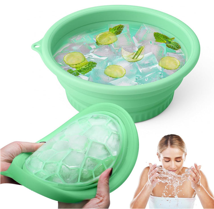 Foldable Portable Ice Cube Mold Ice Baby Home Travel Silicone Basin