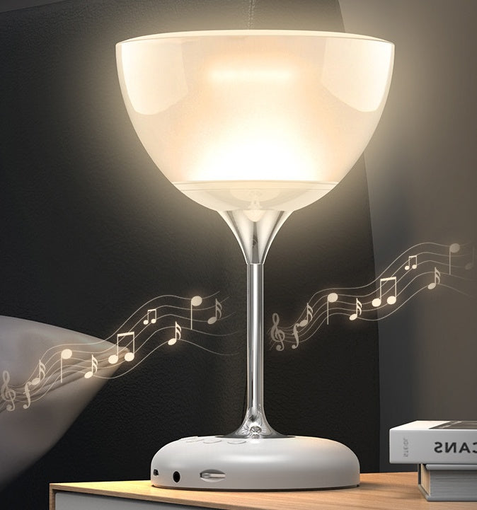 Creative Wine Glass LED Lamp RGB Colorful Night Light Home Decor Table Lamp Portable Atmosphere Light Bluetooth Music Speaker